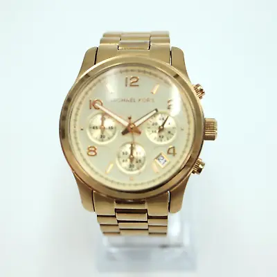 Michael Kors 38mm Chronograph Watch 100m Gold Tone MK5055 With New Battery • $34.19