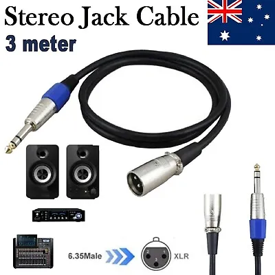 Balanced Male XLR To TRS 1/4  6.35mm Audio Cable Microphone Stereo Jack Cable AU • $14.99