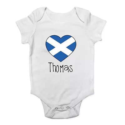 Personalised Football Scotland Flag Baby Grow Vest Bodysuit Boys Girls • £5.99