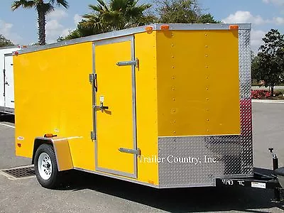 NEW 6x12 6 X 12 V-Nose Enclosed Cargo Trailer W/Ramp • $0.99