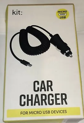 Kit Micro USB Car Charger 1.5m Coiled Cable 12/24V For Samsung Phones • £4.99