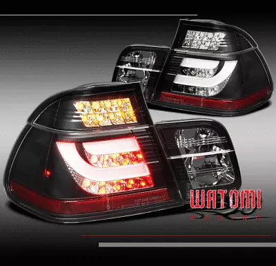 02-05 Bmw E46 3-series 325i 330i 4dr Led Altezza Tail Lights Black W/strip 03 04 • $211.95