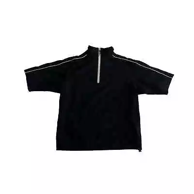 Men XXL Woodworm Technical SwingDry Black Short Slv Windbreaker Shirt Top Jacket • $32.65