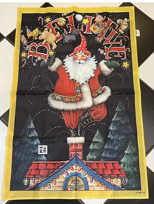 Mary Engelbreit ME Christmas Holiday Outdoor House Flag Believe Santa On Roof • $17.99