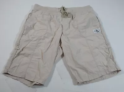 Calvin Klein Jeans Mens Beige Elastic Waist Shorts Sz M • $18.86