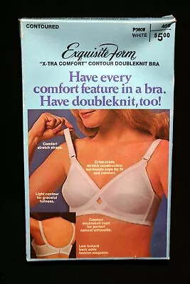 40B VTG  70s NOS Exquisite Form CONTOUR Nylon Knit Bra X-tra Comfort P3609 40 B • $24.99