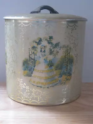 Vintage Decorative Kitchen Counter Tea Tin Canister With Lid • $9.98