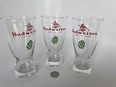 RARE Vintage Budweiser Pilsner Green Egg Red Eagle Beer Glasses Lot Of 3 • $18