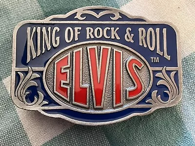 Elvis Presley The King Of Rock Roll Belt Buckle Official Solid Brass RARE • $64.99