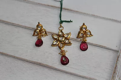 Statement Meenakari Bridal Kundan Necklace Set With Antique Work  • $19.99