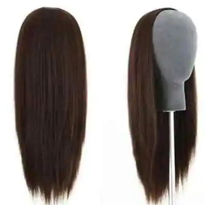 Silky Straight Human Hair Half Wig Brown Color Soft Remy Hair 3/4 Wig For Women • $168.30