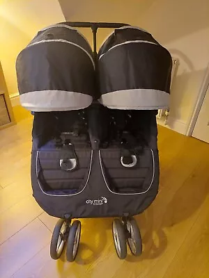 Baby Jogger City Mini Double Stroller With Carrycot/Raincover/Double Bellybar • £270