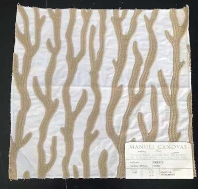 MANUEL CANOVAS Trieste In Mastic 11 1/2 X 12  Nautical Embroidered Fabric Sample • $13.99