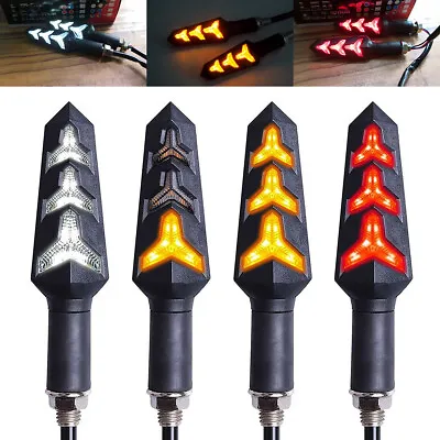 4x Motorcycle LED Turn Signals Light Indicator Blinker DRL Lamp Amber+Red+White • $15.95