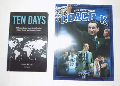 Coach MIKE KRZYZEWSKI Autographed Photo & TEN DAYS Book SIGNED Endorsed Coach K • $77.50