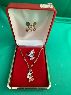 $24.99 • Buy VINTAGE! DISNEY Minnie Mouse Children Kids NECKLACE & RING SET - In ORIGINAL BOX