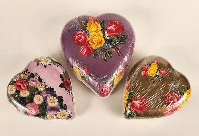 Vintage Set Of 3 Valentine Heart Paper Mache Candy Containers Germany Sealed • $30