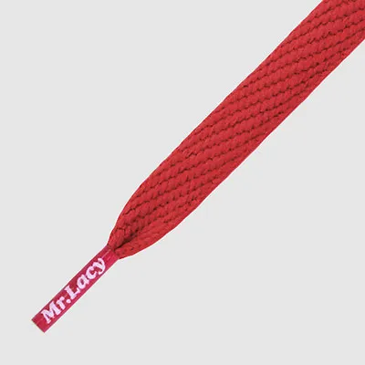 Shoelaces Flat Red Mr Lacy Flatties High Quality Laces 130 Cm Long10 Mm Wide • £9.48