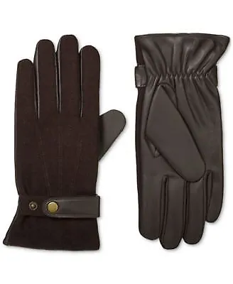 Isotoner Men's Flannel & Leather Glove Saddle Brown XL • $8.89