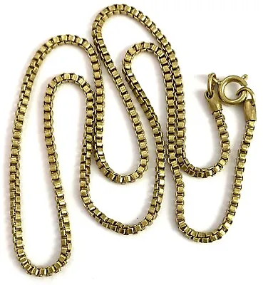 Vintage Box Chain Necklace Brass Metal 16” Long Unclasped • $13.99