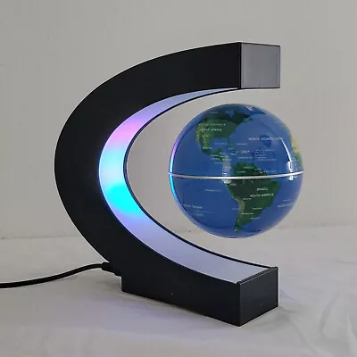 Magnetic Levitation Floating Globe 3 Inch With LED Lights C Shape World Map • £21.83