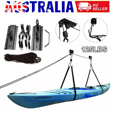 Kayak Hoist Boat Canoe Ceiling Rack Wall Garage Storage Shed Life Pulley System • $48.95