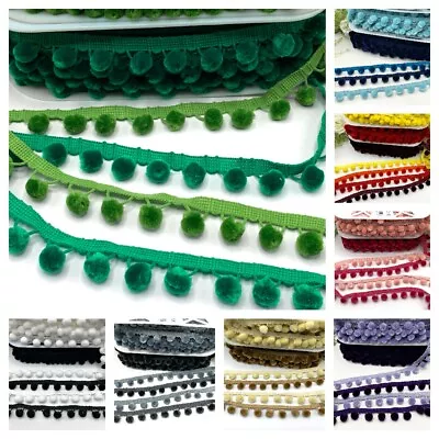 £2.10 • Buy Pom Pom Fringe Trim By 1 Metre 28mm Luxury Multi Colours Cushions Curtains Bag