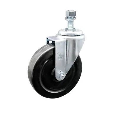 5 Inch Hard Rubber Wheel Swivel ½ Inch Threaded Stem Caster Service Caster • $24.90