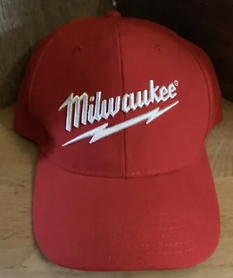 Milwaukee Tools Logo Red Hat Baseball Snapback Embroidered Adjustable White • $13.99