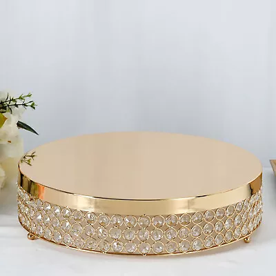 15.5  Wide Metal Beaded CAKE STAND Wedding Party Home Birthday Decorations SALE • $52.22