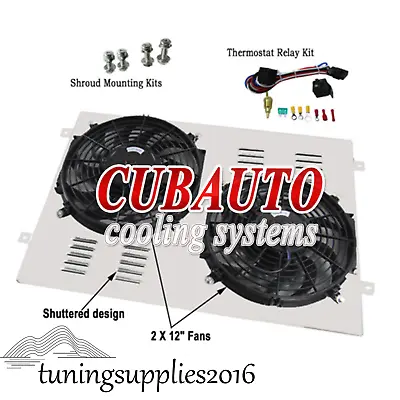 Aluminum Shroud+Fan+Relay Fit 1968-1979 Ford F-100/F-150/F-250/F350 Bronco V8 • $139