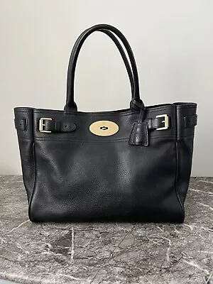 Mulberry Bayswater Black Leather Shoulder Tote Bag Handbag • $999.99