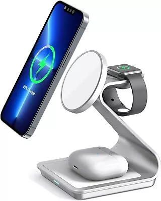 3 In 1 Wireless Charger For MagSafe Aluminum Alloy Wireless Charging Station • £12.99