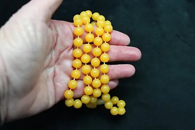 Vintage 1950's Golden Yellow Pop Bead Necklace 22  • $13.49