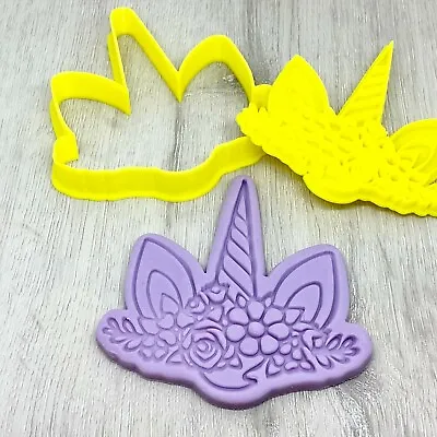 $11.95 • Buy Unicorn Horn Cookie Cutter & Fondant Stamp (style 1) - Birthday Party