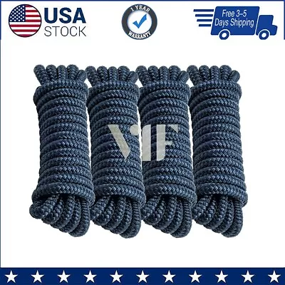 4 Pack 1/2 X 15 Dock Lines Nylon Rope For Boats Double Braided Boat Accessories • $19