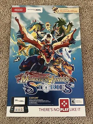 Rare Nintendo Monster Hunter Stories 3DS Cardboard Promo Poster New 11”x17” • $10