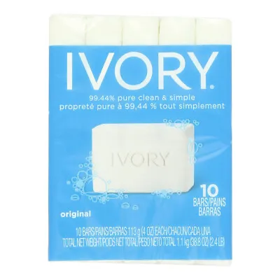 Ivory Bar Soap. 99.44% Pure. Mild Body Cleanser. Original Scent. 4 Oz. 10 Soaps • $24.63