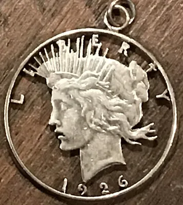 Vintage 1926 Peace 90% Silver Dollar Lady Liberty Cut Out Coin Pendant Antique • $459