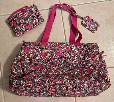 Vera Bradley Triple Compartment Travel Carry-on Bag Sunburst Floral 3 Piece Set • $49.95