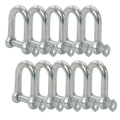 10x M8 Galvanised Steel Lifting Towing Bow Dee D Link Shackles • £8.42