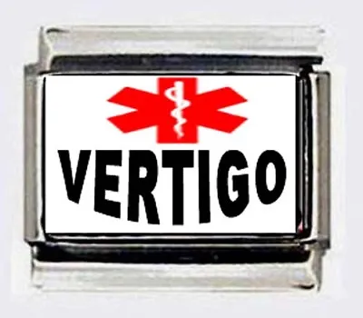  VERTIGO Medical Alert 9mm Italian Photo Charm For Modular Link Bracelets • $6.59