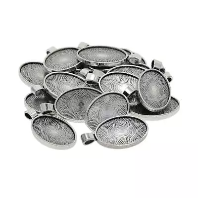 £6.55 • Buy 20pcs Blank Bezel Cameo Cabochon Pendant Setting Jewelry Trays 37x21mm Oval