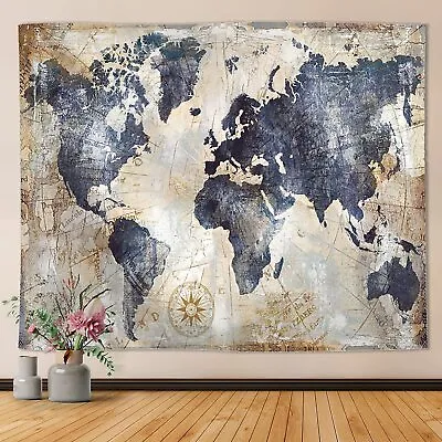 $12 • Buy Retro World Map Tapestry Globe Map Tapestry Wall Hanging Art Wall Hanging