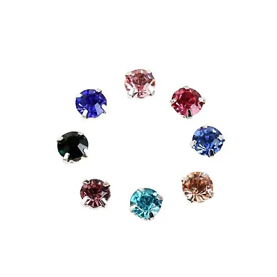 Craft DIY Silver Mixed Color Crystal Glass Rose Montees Sew On Rhinestones Beads • $3.41