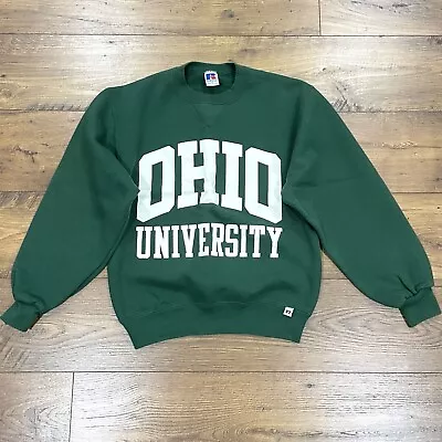 Vintage Ohio University Sweatshirt Womens Small Green Russell Spellout 90s • $39.99