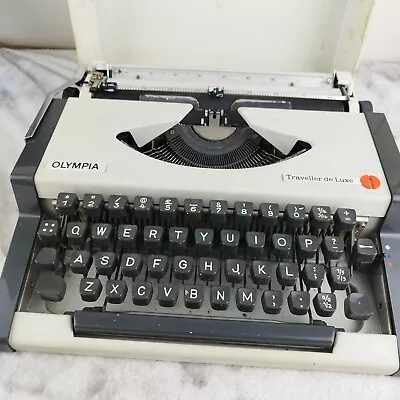 Olympia Traveller De Luxe Typewriter Portable Vintage 1970s Retro • £45