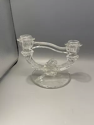 Vintage Candelabra By Indiana Glass. Holds Two Candlesticks At Different Heights • $19.86