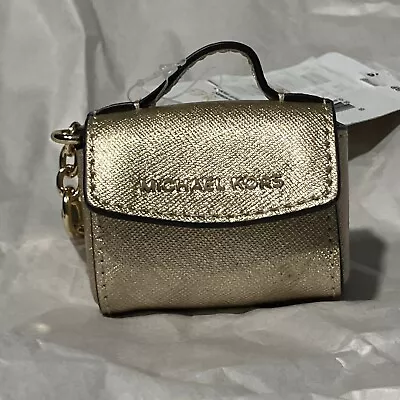 Michael Kors Mini Purse Keychain Fob Gold Color Bag Charm Key Holder • $25.99