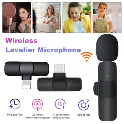 Lavalier Microphone Wireless Audio Video Recording Mini Mic For Android/iPhone • $8.59